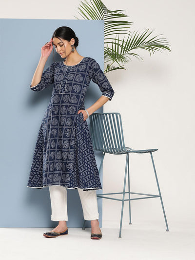 Panghat Collection Designer Slub Cotton Fully Stitched A-Line Kurti & Pant  For Women Kurta Sets